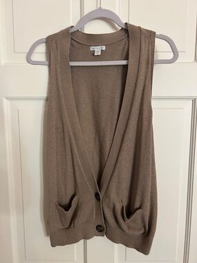 GAP Cashmere-Blend Knit Top - Taupe